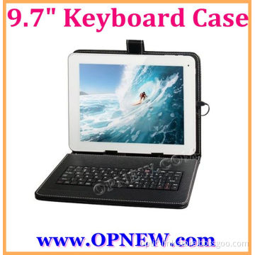 Faux Leather Case with Keyboard & Micro Interface for 9.7" Tablet PC OPNEW Wholesale
